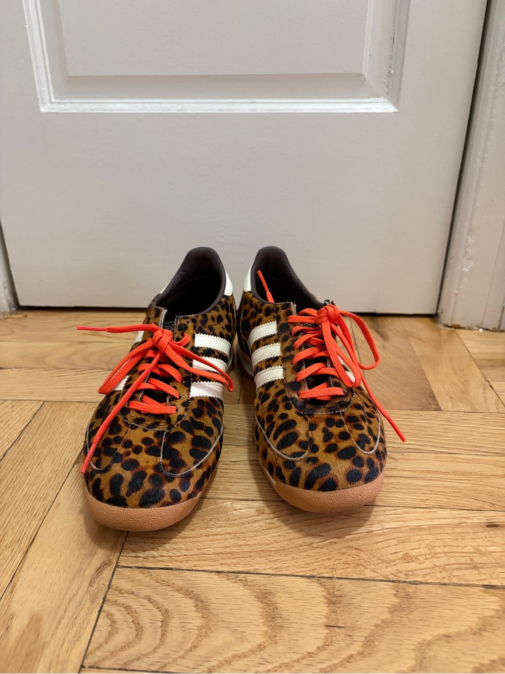 adidas SL 72 OG Leopard Print Sneakers with Orange Laces